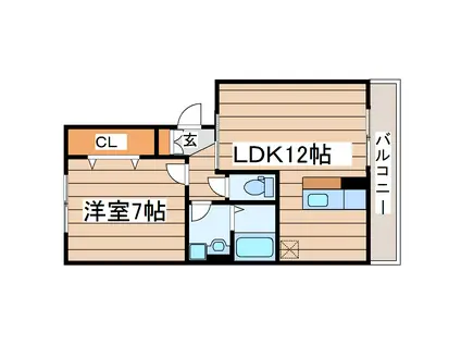 D-ROOM連坊小路(1LDK/3階)の間取り写真