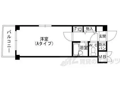 兎我野町聚楽マンション(1K/3階)の間取り写真