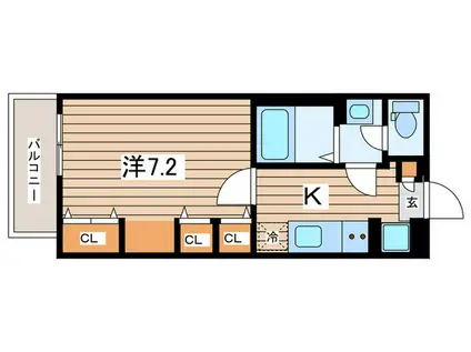 ヴィラ綱島(1K/3階)の間取り写真