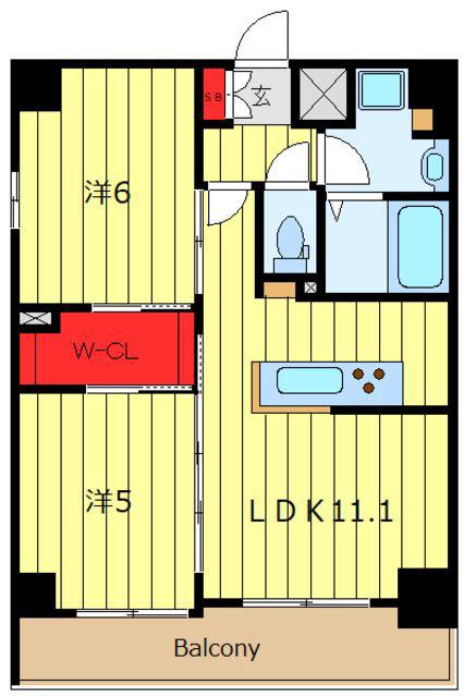 S-RESIDENCE東日暮里(2LDK/5階)の間取り写真
