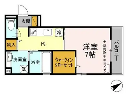 リビングNK(1K/3階)の間取り写真