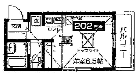 キャトルひばりが丘(ワンルーム/2階)の間取り写真