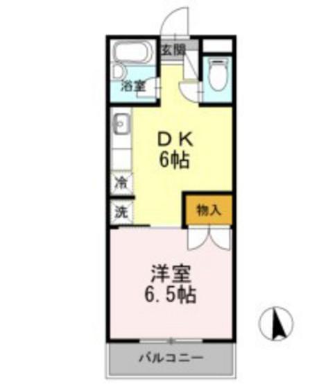 スイートピアFUJI B棟(1DK/3階)の間取り写真