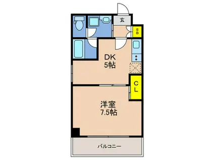 リヴェール久保町II(1DK/3階)の間取り写真