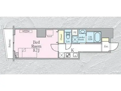 HAON 波音(1K/7階)の間取り写真