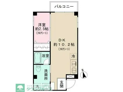 アクシス墨田(1DK/3階)の間取り写真