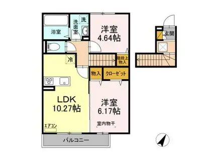 ウィステリア(2LDK/2階)の間取り写真