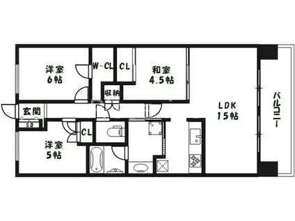 パークホームズノースゲートスクエア(3LDK/4階)の間取り写真