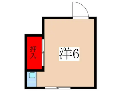 関アパート3号棟(ワンルーム/2階)の間取り写真