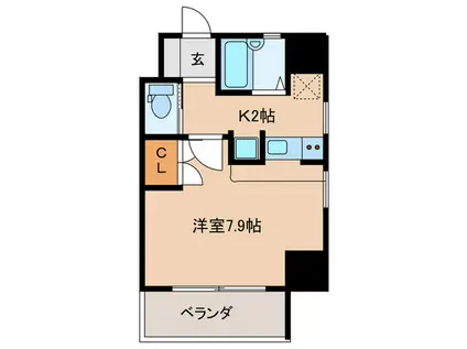 楠原ビル(1K/5階)の間取り写真