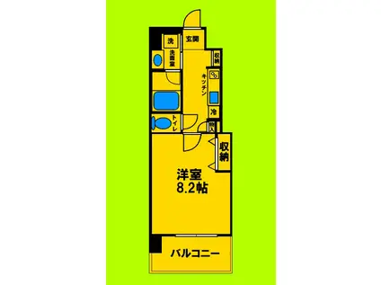 サクシード江坂公園(1K/7階)の間取り写真