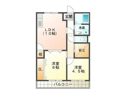 ドゥナーレ津新町(2LDK/5階)の間取り写真