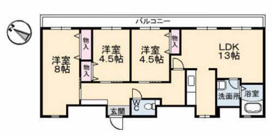 C.C.COURT五日市駅前(3LDK/5階)の間取り写真