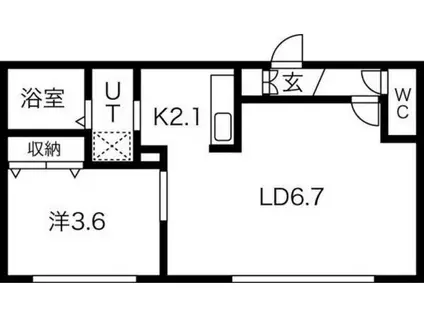 GRAND RAVINE 菊水(1LDK/2階)の間取り写真
