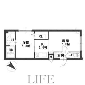 グランメール本郷通11北(1LDK/4階)の間取り写真