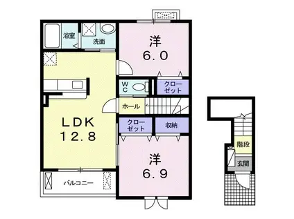 HIRO(2LDK/2階)の間取り写真