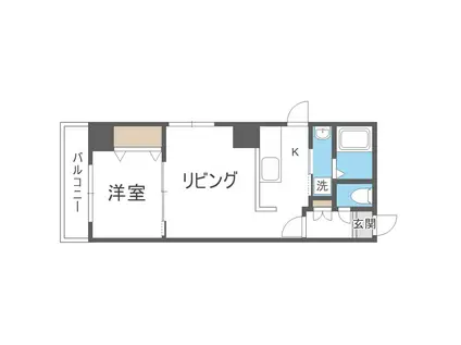 SPACE北三条(1LDK/9階)の間取り写真