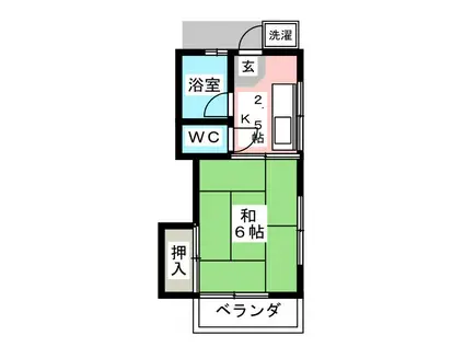 根岸ハイム(1K/2階)の間取り写真