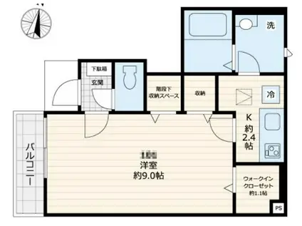 アリエッタ(1K/1階)の間取り写真