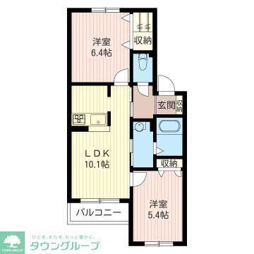 グリーンパーク(2LDK/1階)の間取り写真