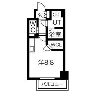 フォートイースト筒井(ワンルーム/6階)の間取り写真