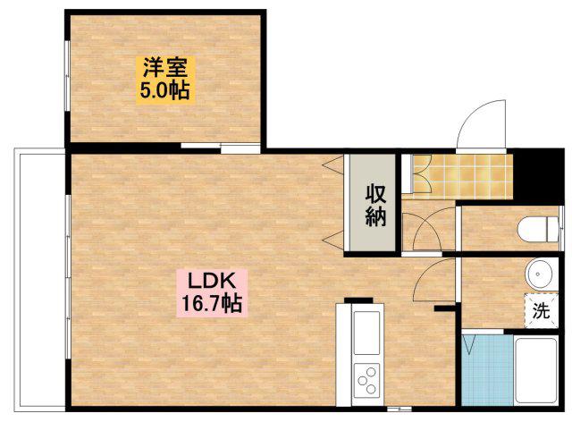 レジデンス桜(1LDK/1階)の間取り写真