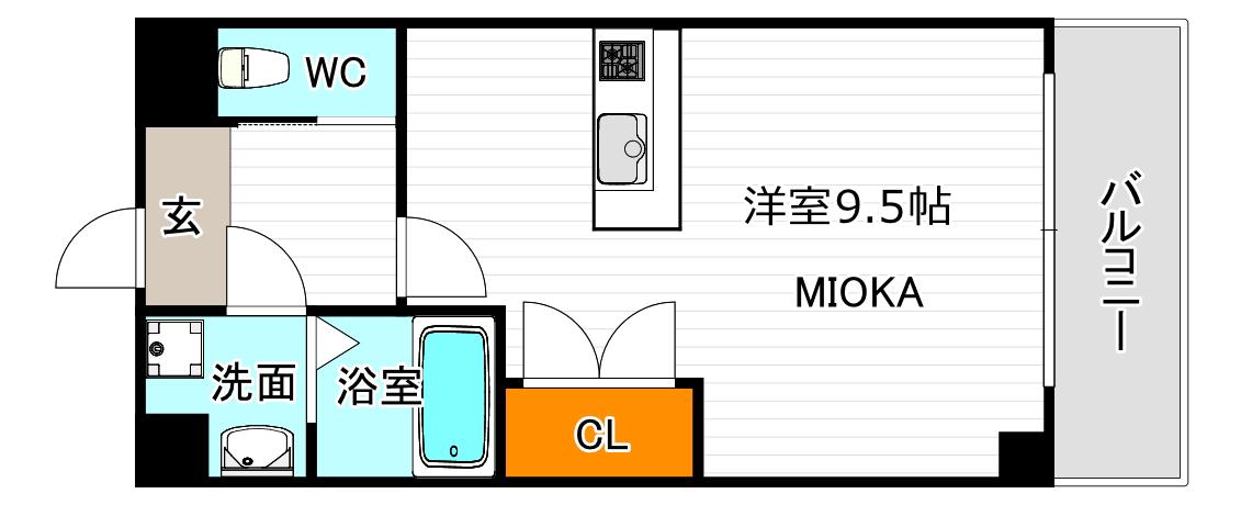 サンライフ北田辺(ワンルーム/5階)の間取り写真