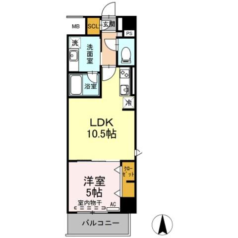 リモナーデ府内(1LDK/2階)の間取り写真