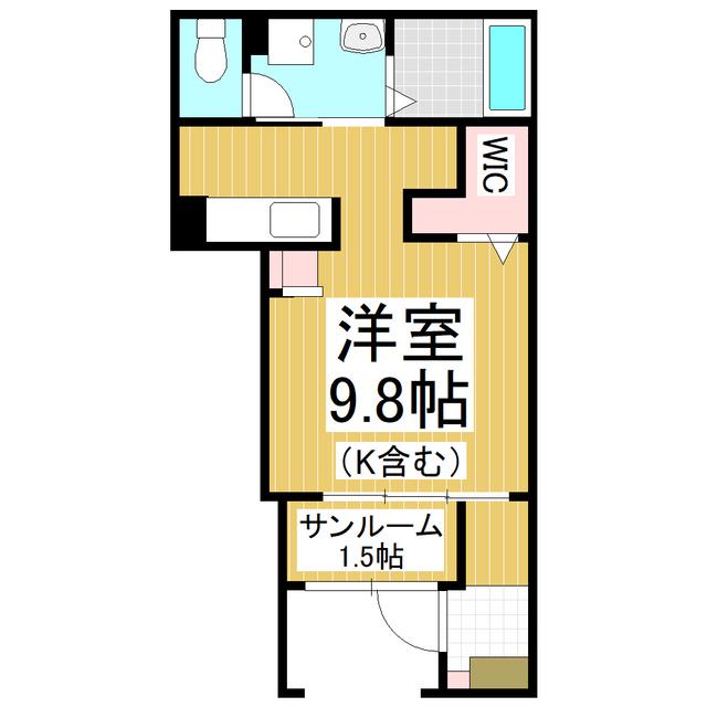 ソレイユ フルール III(ワンルーム/1階)の間取り写真