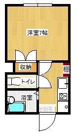コーポ勝目(1K/1階)の間取り写真