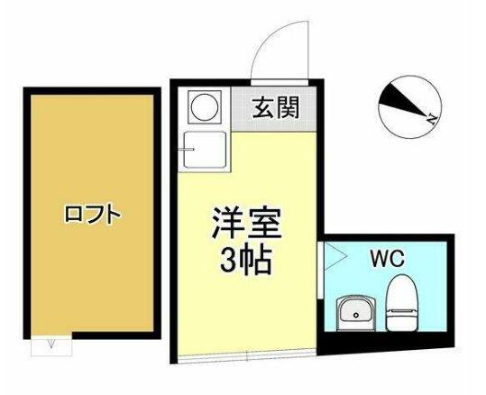 AQUAレジデンス中井(ワンルーム/1階)の間取り写真