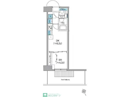 クレヴィアリグゼ日暮里根岸(1DK/2階)の間取り写真