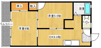和光ハイツ(2DK/2階)の間取り写真