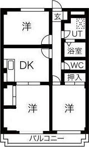 プラチナコート青山(3DK/4階)の間取り写真