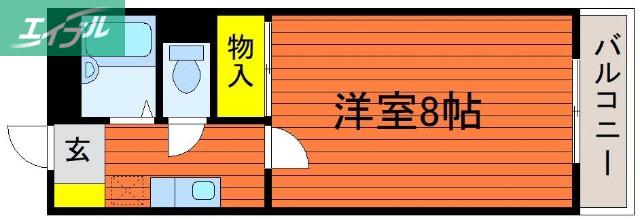 ミラドール今II(1K/3階)の間取り写真