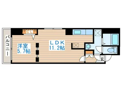 NOBLE大通公園(1LDK/8階)の間取り写真