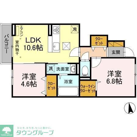 プランドールD(2LDK/1階)の間取り写真
