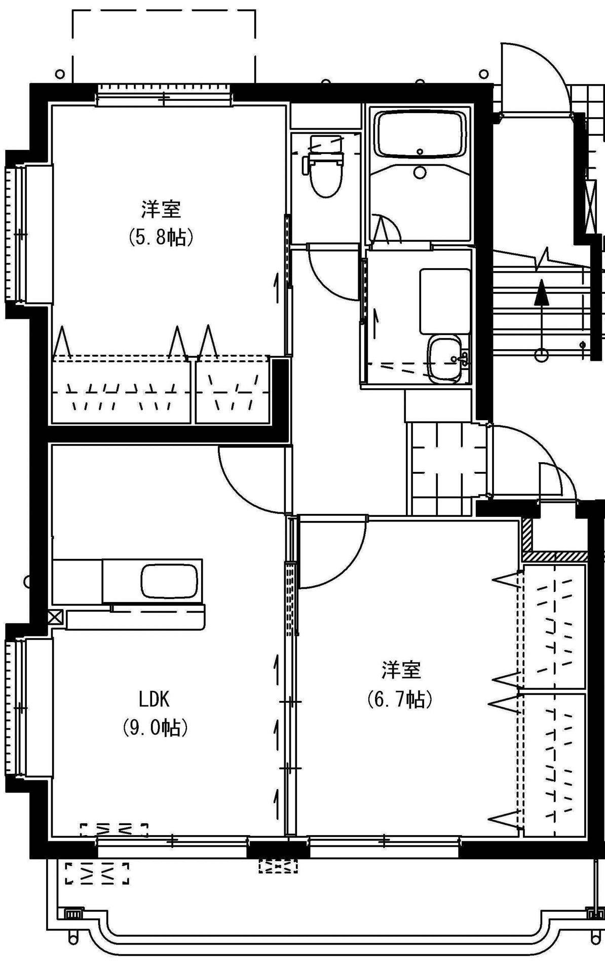 フォルティーレ下北I(2LDK/3階)の間取り写真