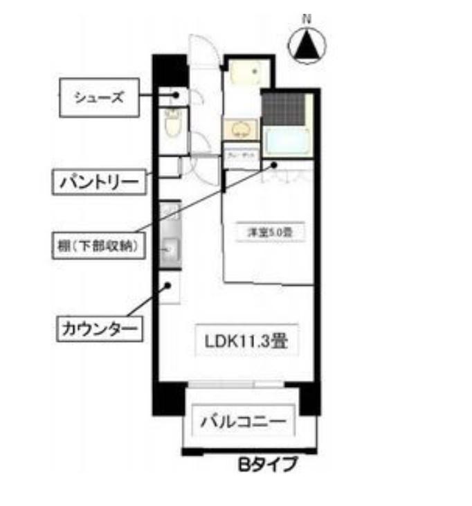 ANGELINA(1LDK/7階)の間取り写真