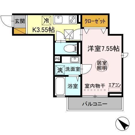 FORTUNEX (1K/1階)の間取り写真