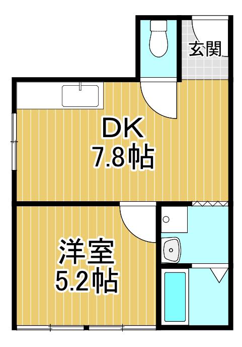 松田マンション(1DK/3階)の間取り写真