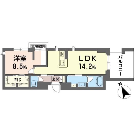 FAM橋本(1LDK/4階)の間取り写真