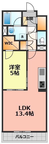 グラーツ F(1LDK/1階)の間取り写真