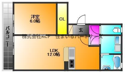 ハウスフリーデIII(1LDK/1階)の間取り写真