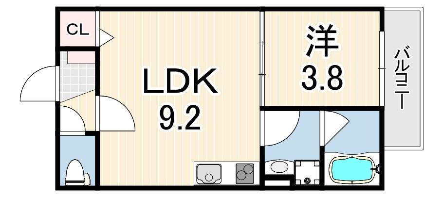 D PORTA ALOGGIO(1LDK/1階)の間取り写真