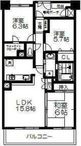 ライオンズマンション通町(3LDK/4階)の間取り写真