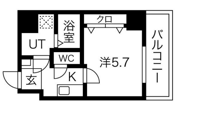 BLUE西長堀(1K/10階)の間取り写真