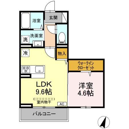 フェリシアパレス(1LDK/2階)の間取り写真