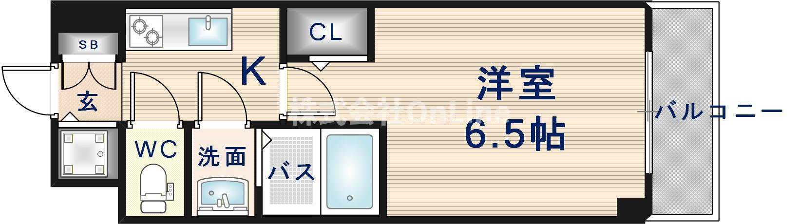 S-RESIDENCE布施AVENTRA(1K/13階)の間取り写真
