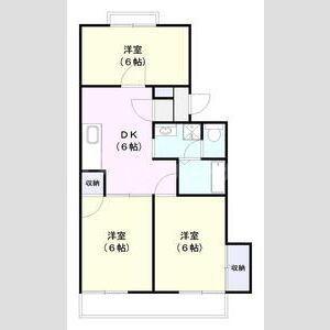 アーバン21 B棟(3DK/2階)の間取り写真